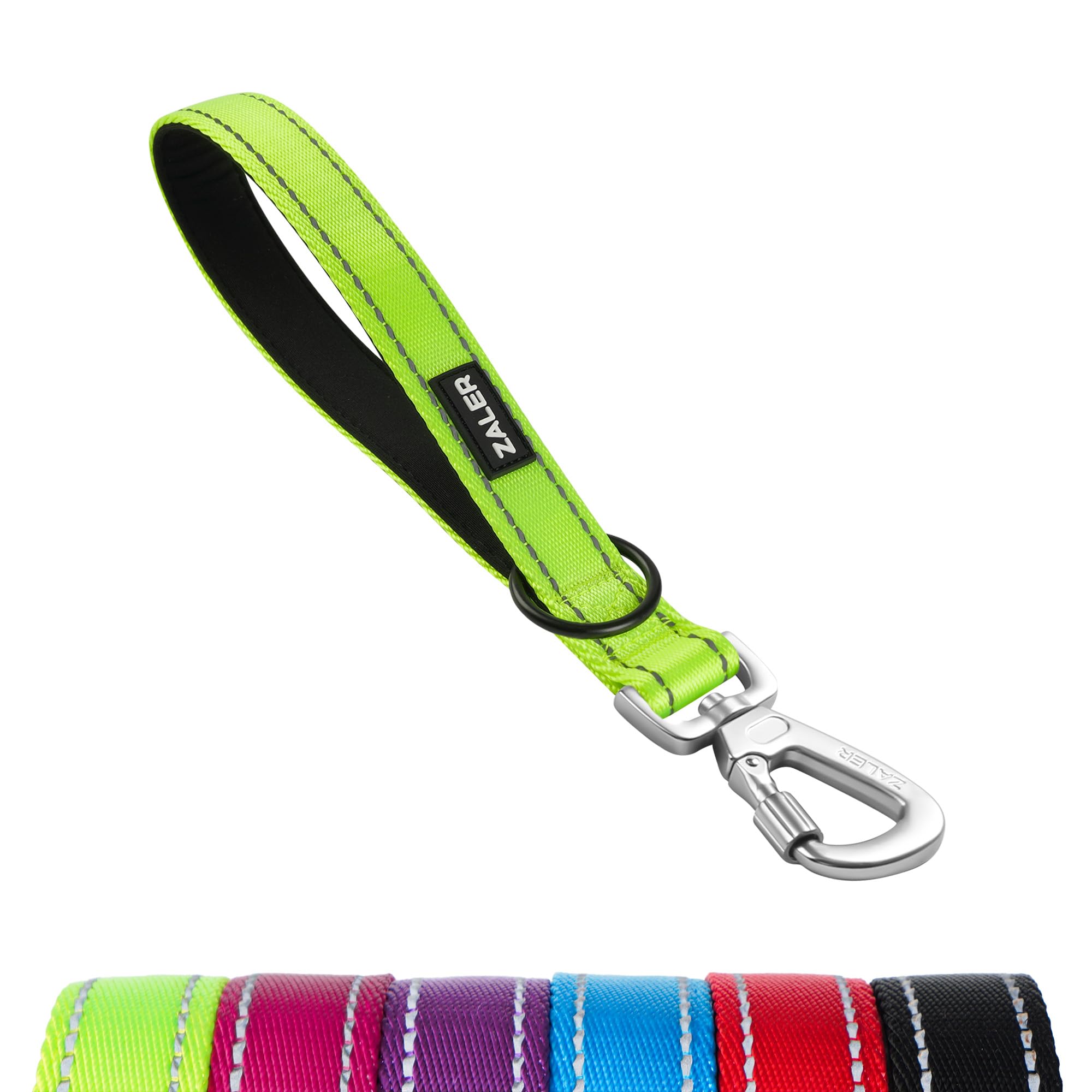 ZALER Short Dog Leash, 12 Inches Traffic Leashes for Dogs, Nylon Reflective Dog Lead with Padded Handle, Heavy Duty Leash for Large and Medium Dogs (12" Green) — image 1