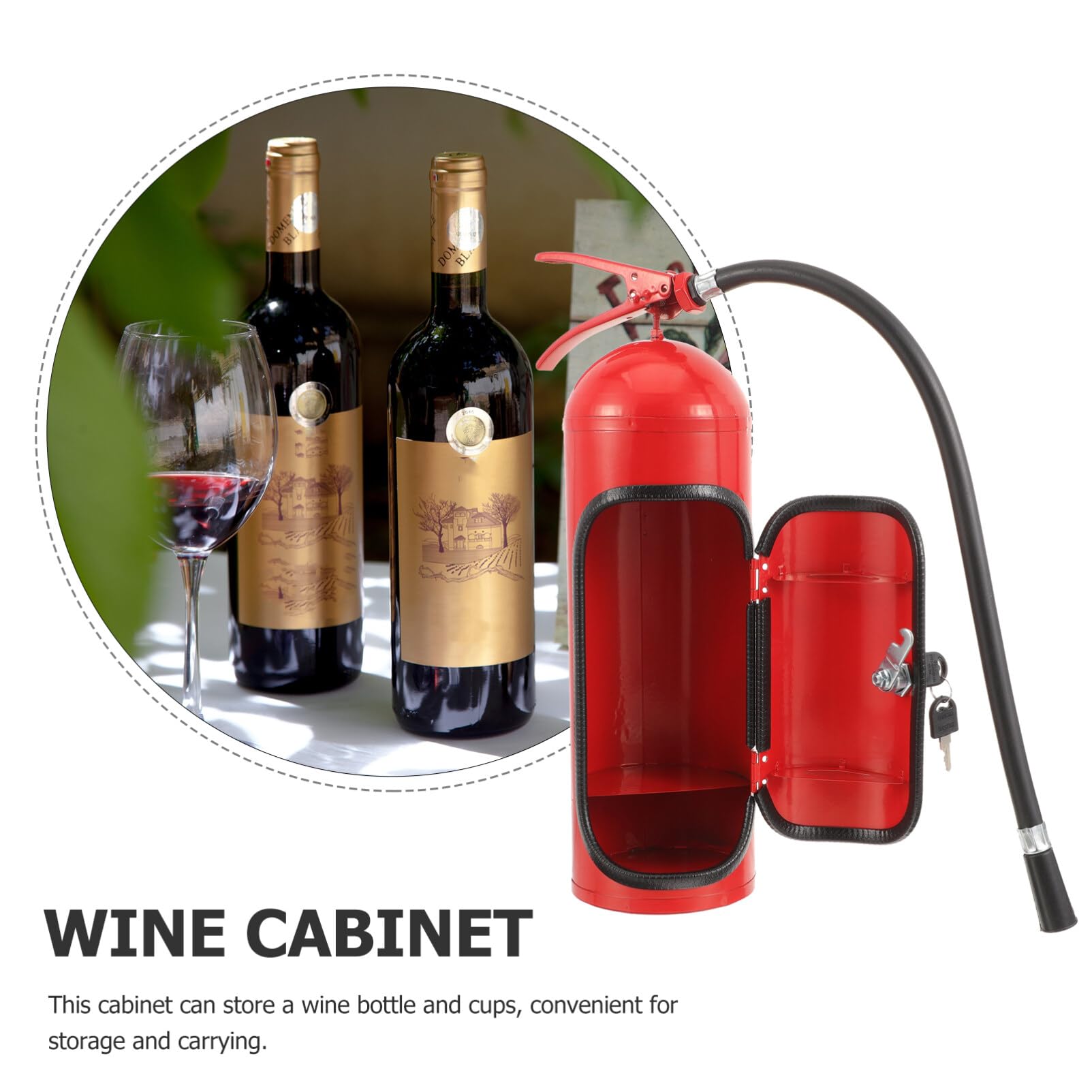Gadpiparty Metall-Feuerlöscher Weinflaschenhalter – Kreative Aufbewahrungsbox Für Whisky & Wein, Rot, 40x12x12 Cm