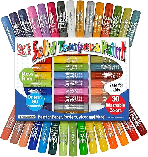 Miniatura 2 de Kwik Stix - Varillas de pintura de témpera sólidas, 30 colores, lavables para niños, secado súper rápido, no tóxicas, libres de alérgenos, barras de