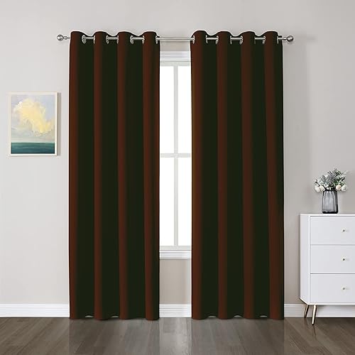 Miniatura 34 de CUCRAF Cortinas opacas de 84 pulgadas de largo, juego de 2 paneles para dormitorio, cortina con bolsillo para barra negro que oscurece la habitación