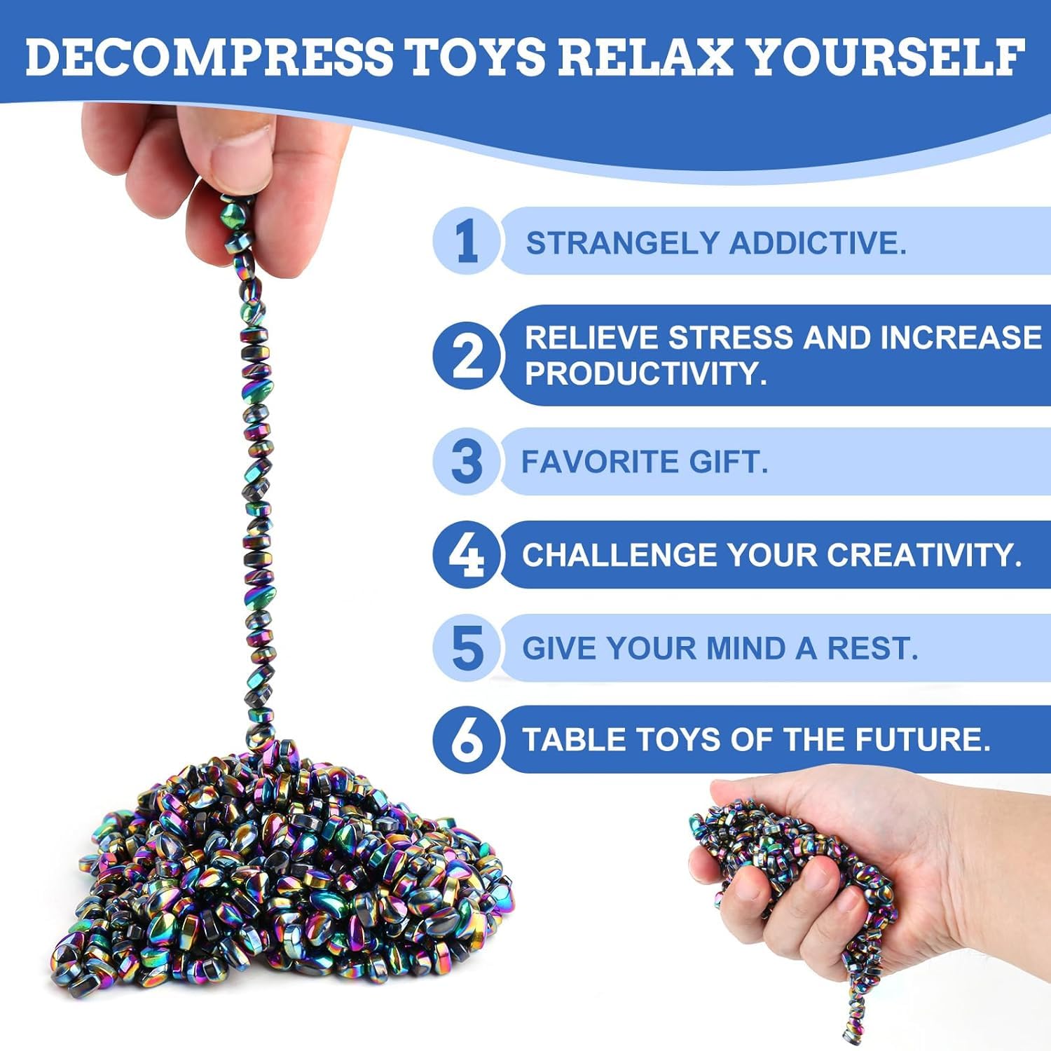 550pcs Putty, Fidget Toys, Fidget Toys Adults ，Sensory Toys，Adults Gifts,Desk Fidgets Toys for Office Stress/Anxiety Relief (550 PCS(Colour))