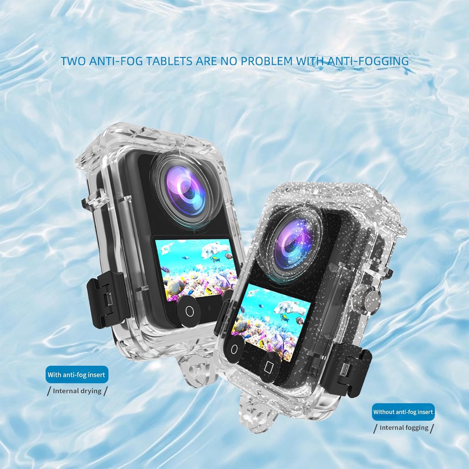 Waterproof Case for DJI OSMO 360, 131FT/40M Underwater Protective Diving Housing with Bracket Accessories, Built-in Dual Cold Shoe Mount to Connect Video Light and Microphone
