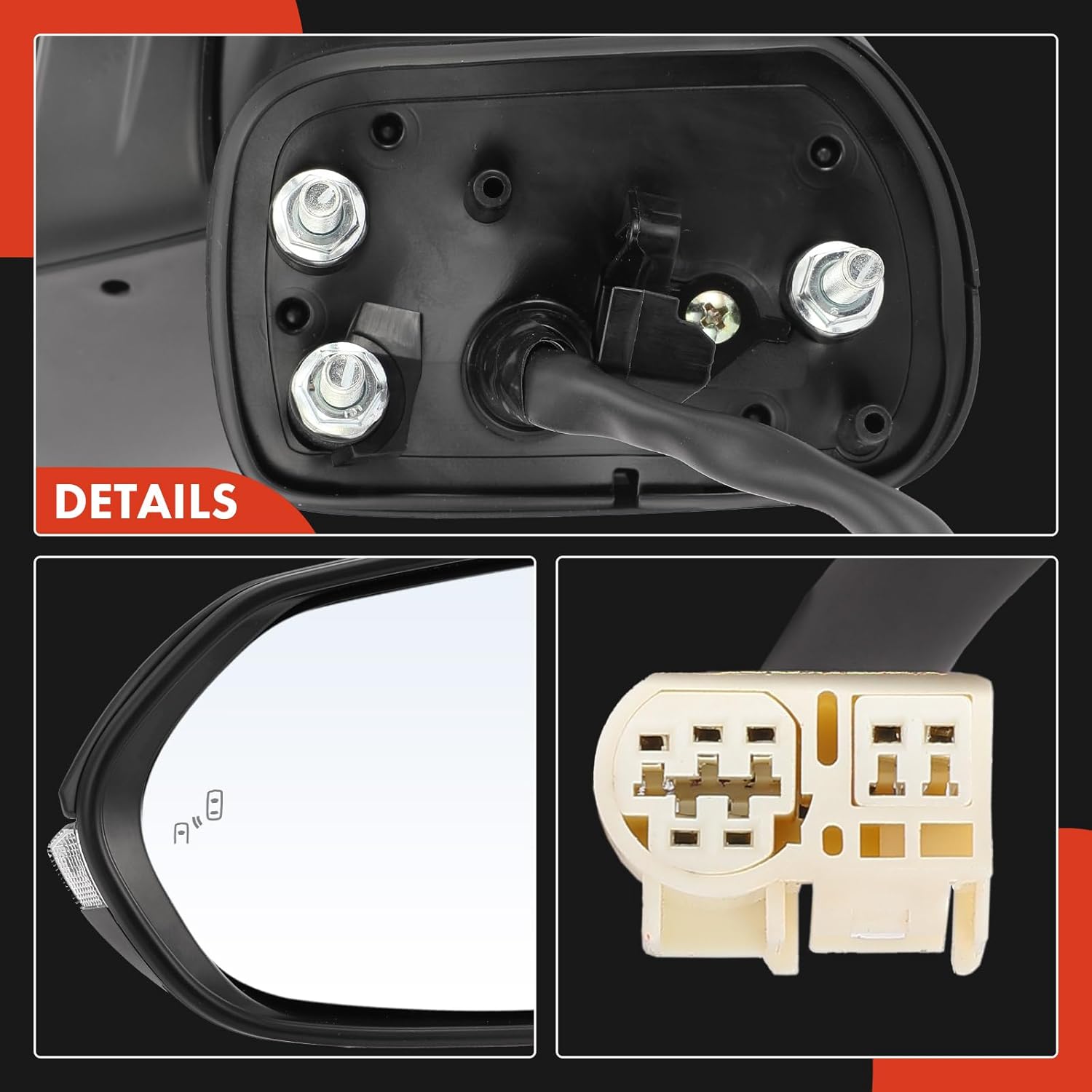 A-Premium Driver Side Power Door Mirror - Compatible with Toyota Corolla 2019 2020 2021 2022 - Heated Manual Folding Black Outside Rear View Mirror with Turn Signal and Blind Spot Detection