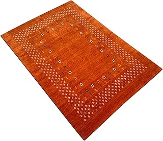 Terracotta Gabbeh Teppich 100% Wolle 120x180 cm Handgewebt Orientteppich AC4