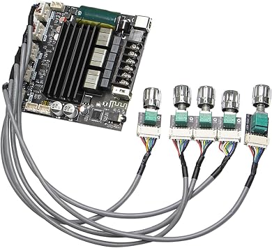 BT Power Amplifier Board, ZK ST21 2.1 Channel 100W X 2+200W Digital Audio Power Amplifier Module with Subwoofer, Stereo AMP Board for Home Theater Speakers