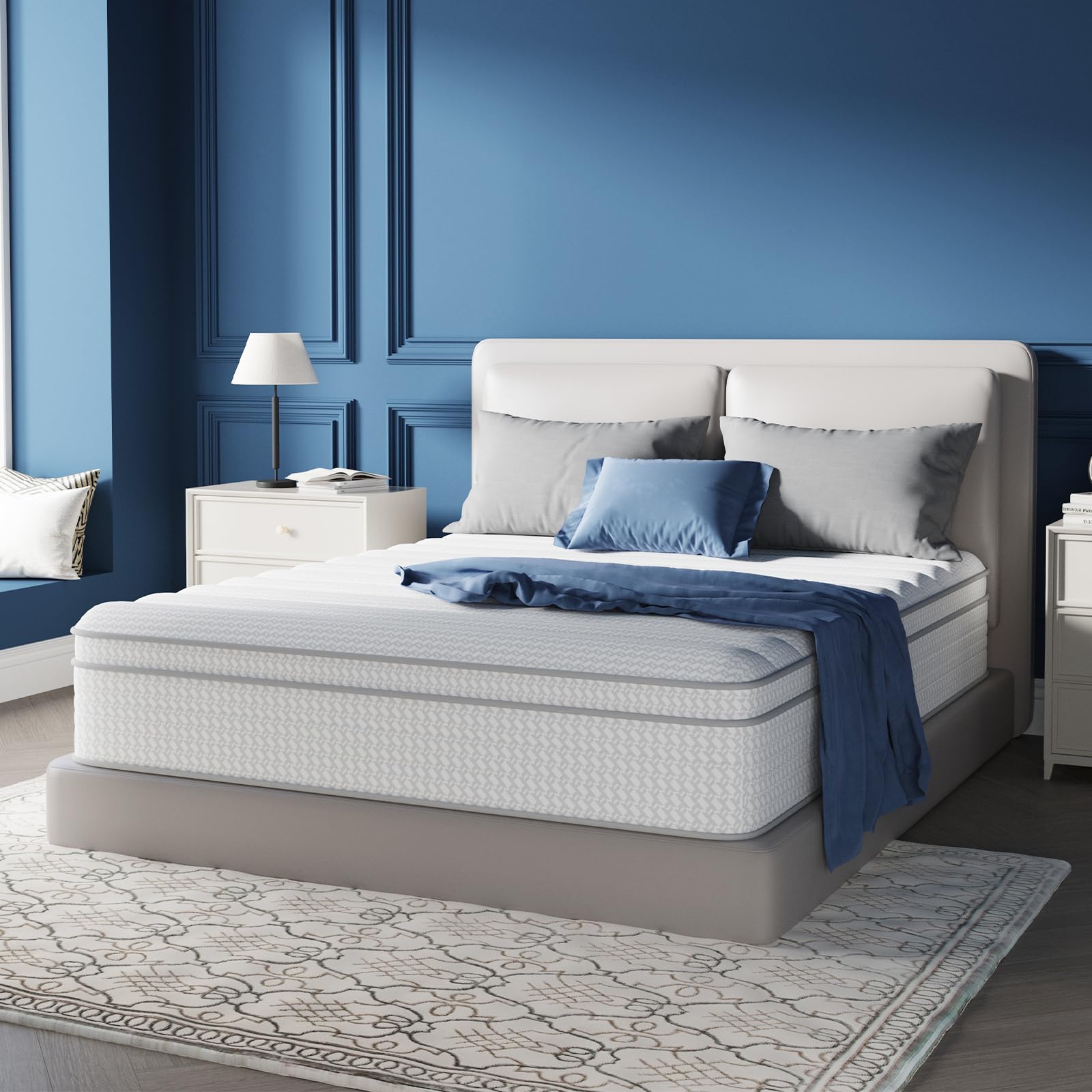 Photo 1 of *Box damaged* Avenco Queen Mattress 12 Inch in a Box, Queen Size Medium Plush Mattresses with Pocket Spring Smarts Coil Hybrid Colchones for Pressure Relief, CertiPUR-US Certified