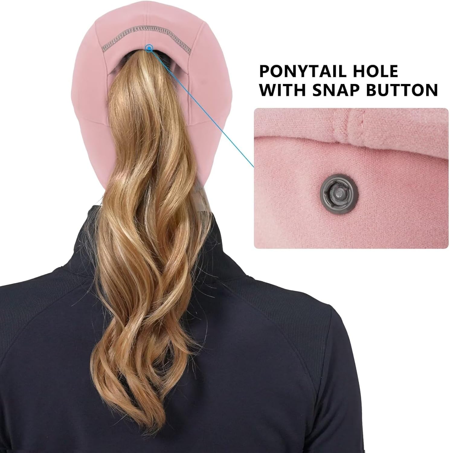 GADIEMKENSD Women's Winter Reflective Fleece Ponytail Hat with Drop Down Ear Warmer - Image 4