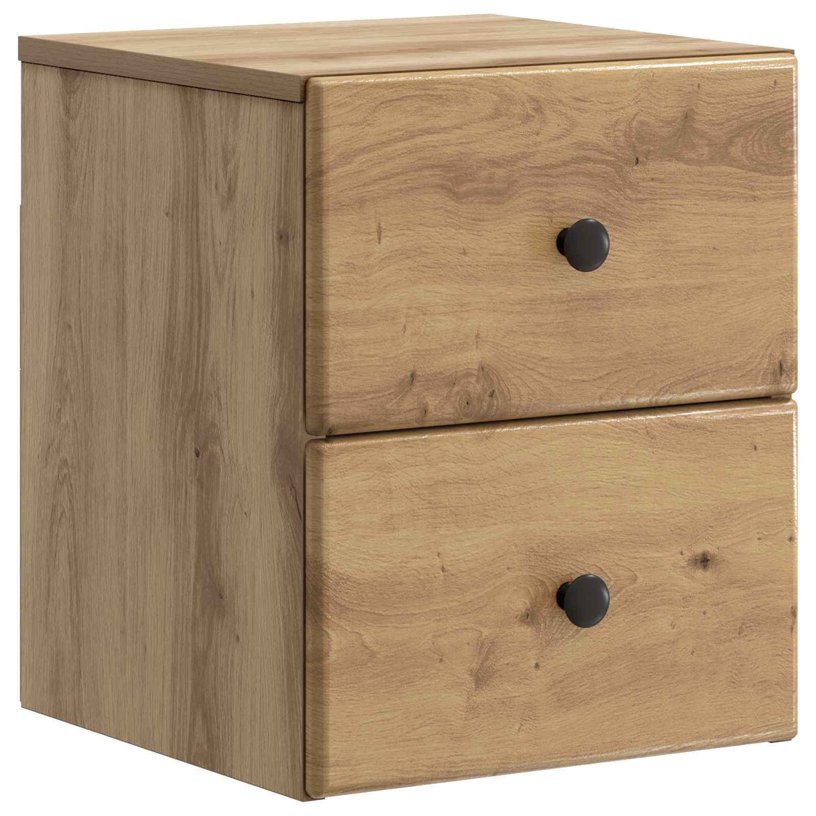 Générique Table de Chevet Murale en Bois Massif 34,5 x 33 x 40 cm, Meuble de Nuit Compact avec tiroir et Compartiment de Rangement pour Chambre, Design Contemporain Pratique et élégant.