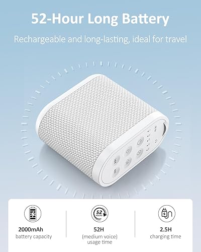 Miniatura 3 de Máquina de sonido portátil de viaje para adultos, sueño de bebé batería recargable y de larga duración, conector para auriculares, 21 sonidos,