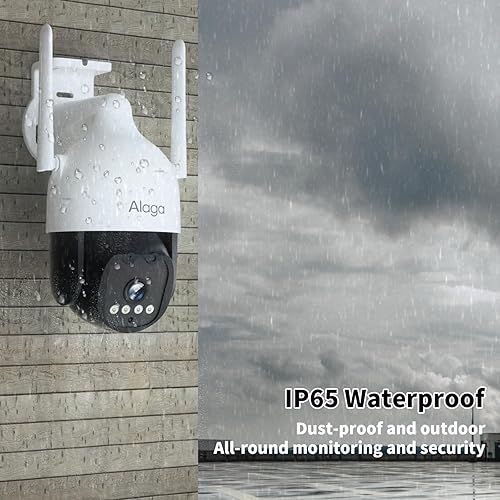 Miniatura 4 de Alaga Cámara de seguridad para exteriores, visión nocturna a todo color con luz negra, cobertura detallada de 360, WiFi 5G y 2.4G, seguimiento de