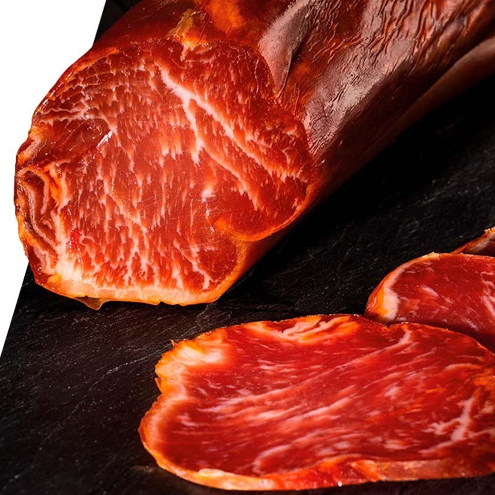 Lomo ibérico de cebo - Piezas entre 450 y 550 gr - Envasado al vacío. Media caña ibérica