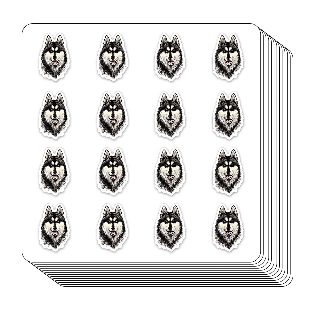 Siberian Husky Planner Stickers, 0.5in Scrapbooking Kids DIY Calendar Crafting 208-Pack