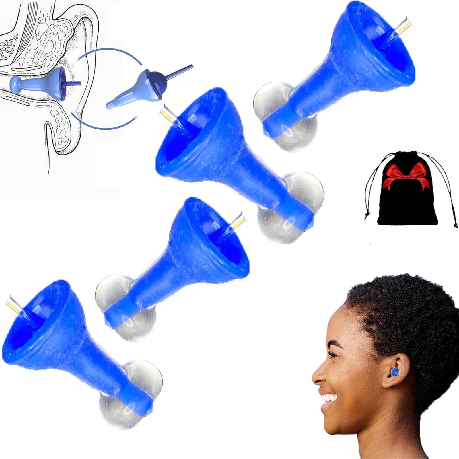 Inflatable Ear Plugs, 2025 New Swimming Innovative Inflatable Earplugs, Ultra-Comfy Reusable Noise-Reducing Earplugs, Flexible Hearing Protection, Waterproof Silicone for Sleep (2pc, One Size)