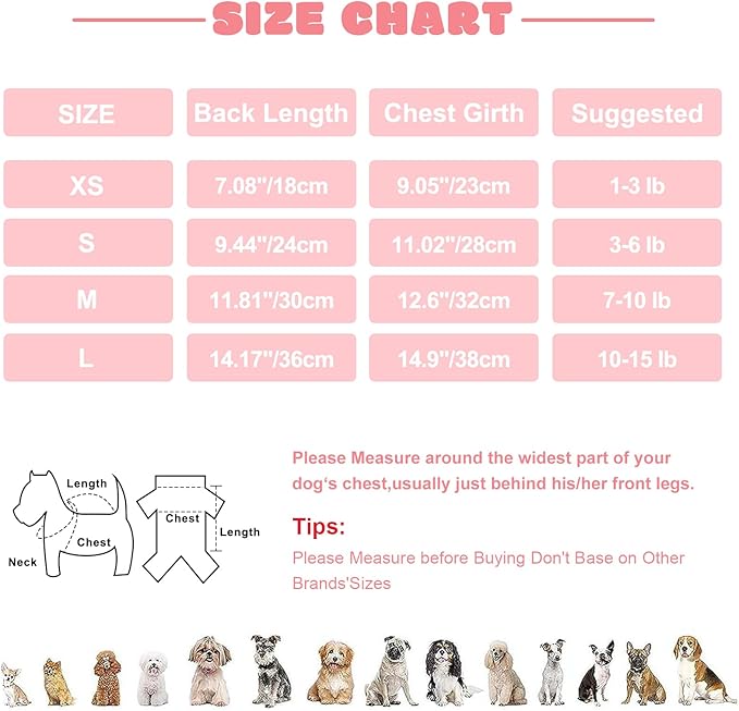 Pijamas para Perro Pequeño, Algodón Suave, Talla Large miniatura 3