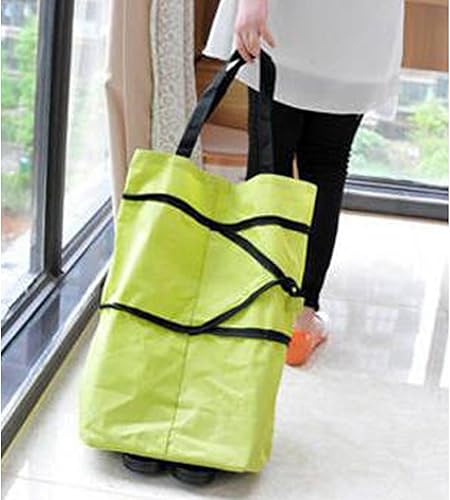 Miniatura 7 de Bolsa de carrito de comestibles con ruedas, bolsa extraíble y carretilla personal con ruedas, plegable, portátil, ideal para compras, viajes, cocina