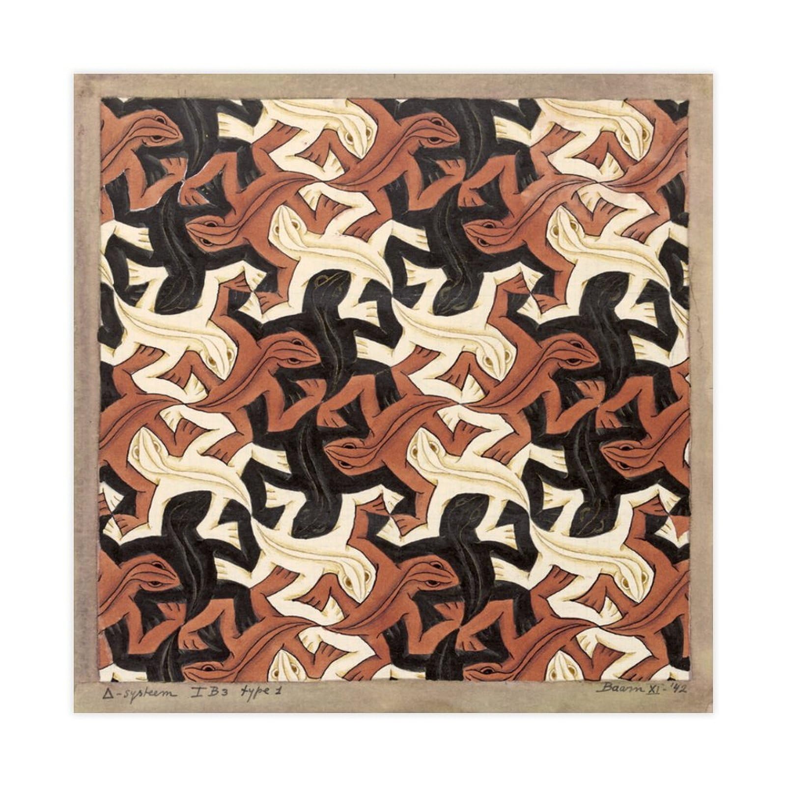WCYB Lizard by Maurits Cornelis Escher Posters Prints Canvas Deco Paintings Wall Art Unframe 28" L X 28" W