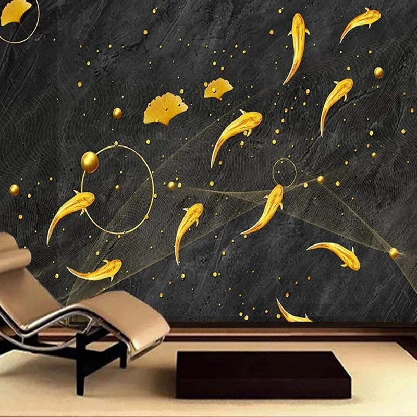 Peinture murale en soie poisson rouge 3D pour transformer votre maison en cocon