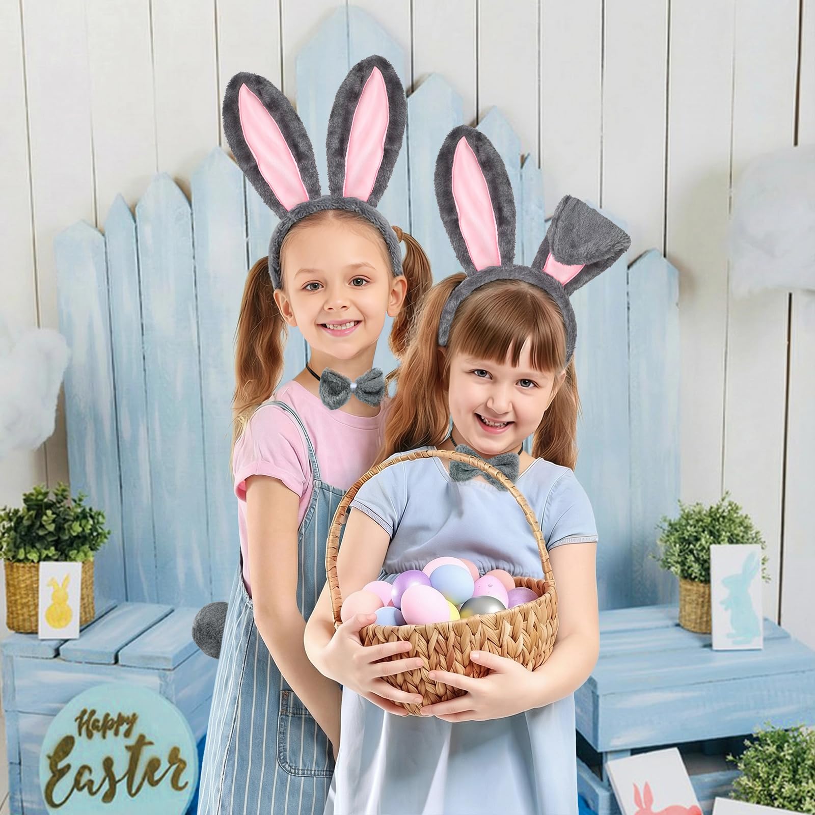 Cerchietto Orecchie Coniglio Peluche, Fascia Capelli Orecchie da Coniglio Peluche, Orecchie da Coniglietto Pasquale, Accessori per Costume da Coniglietto per Pasqua, Carnevale, Compleanno, Cosplay - 5