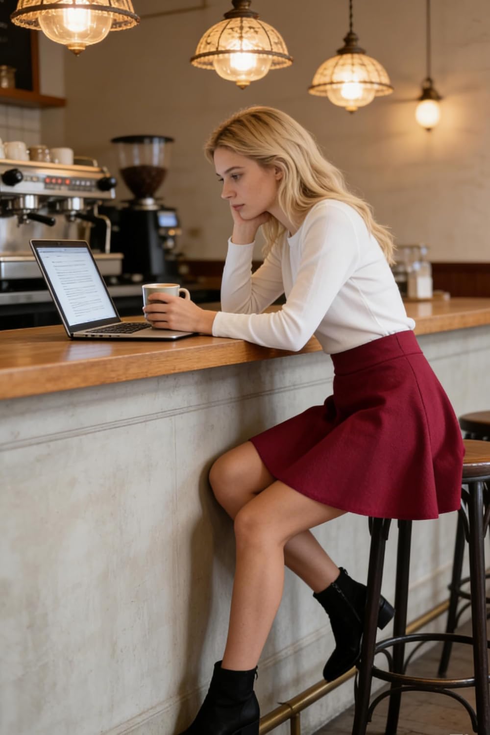 PUKAVT Women's Basic Casual Skirts A-Line Mini Flared Stretchy Skater Party Skirt - Image 3