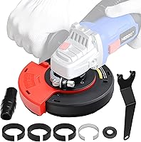 Vista 4 de HERZO Sudario de polvo para molienda superficial para amoladora angular, universal 4.5"/5" + rueda de copa de molienda de diamante de 5 pulgadas