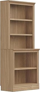 JAHRSTIM Halston Bookshelf, 5-Tier Tall Deep Storage Shelf, Adjustable Open Shelving Unit Closet Organizer and Storage for Living Room Home Office Bedroom, Modular Deep Bookcase Bookshelves