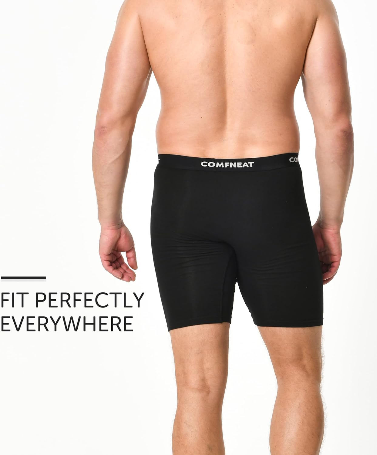 Comfneat Men's 9" Long Leg Cotton Boxer Briefs Stretchy Comfy Underwear 4-Pack - Image 5