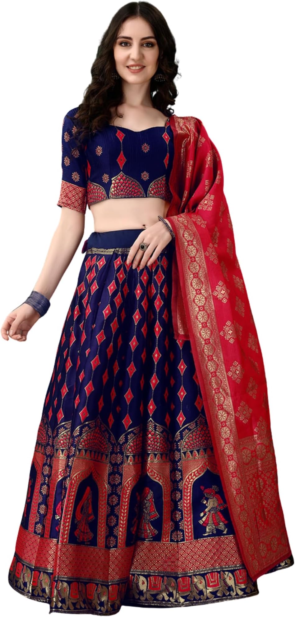 JAYA CREATION BANARASI JAQUARD LEHENGA CHOLI