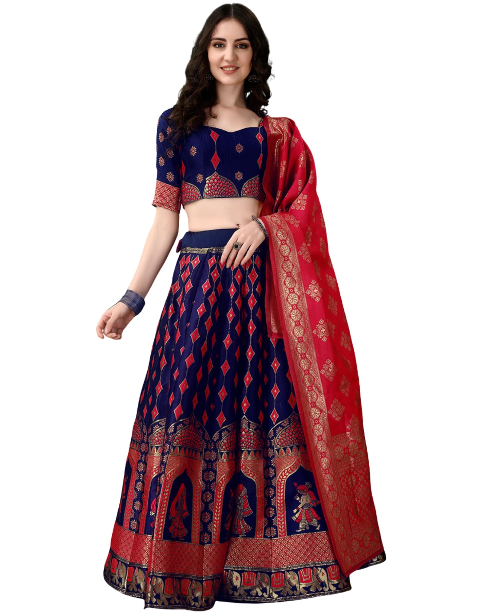 JAYA CREATION BANARASI JAQUARD LEHENGA CHOLI