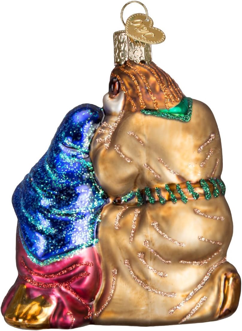 Old World Christmas Holy Family Glass Blown Ornament for Christmas Tree, Handcrafted Holiday Decoration, Religion Collection