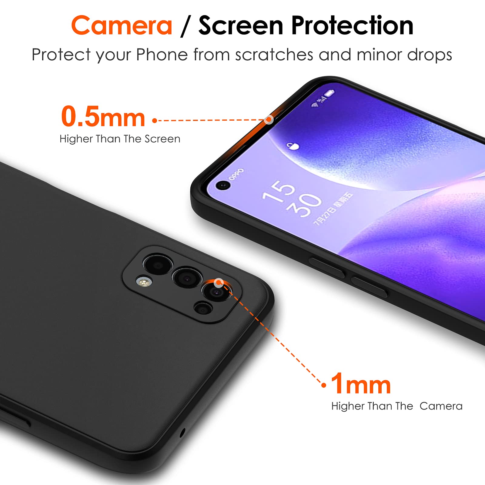 iVoler Cover per Oppo Reno 8 Lite 5G, Custodia Trasparente per Assorbimento Degli Urti con Paraurti in TPU Morbido, Sottile Morbida in Silicone TPU Protettiva Case