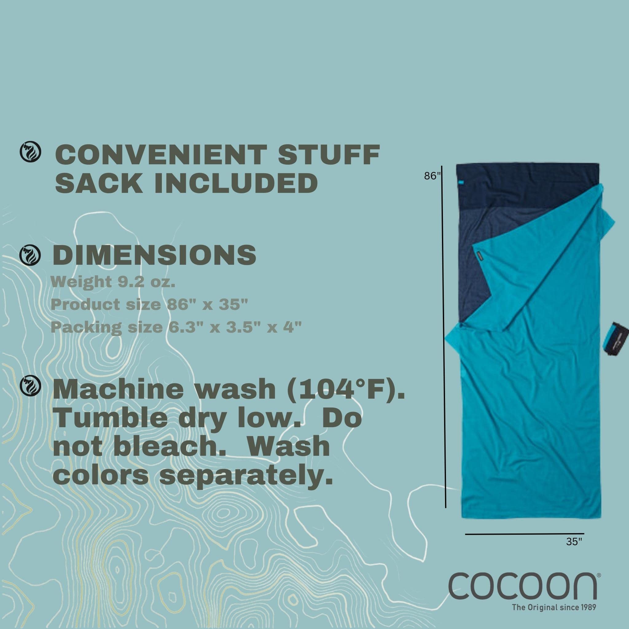 Cocoon TravelSheet - Drap de sac - Egyptian Cotton bleu/Bleu pétrole 2016 sac de couchage, Tuareg/Laguna, M