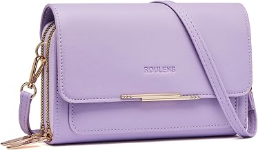 Roulens Small Mobile Phone Shoulder Bag for Women, PU (Polyurethane) Leather Crossbody Shoulder Bag for Passport, Mobile Phone Bag with Card Slot, Adjustable, Removable Shoulder Strap