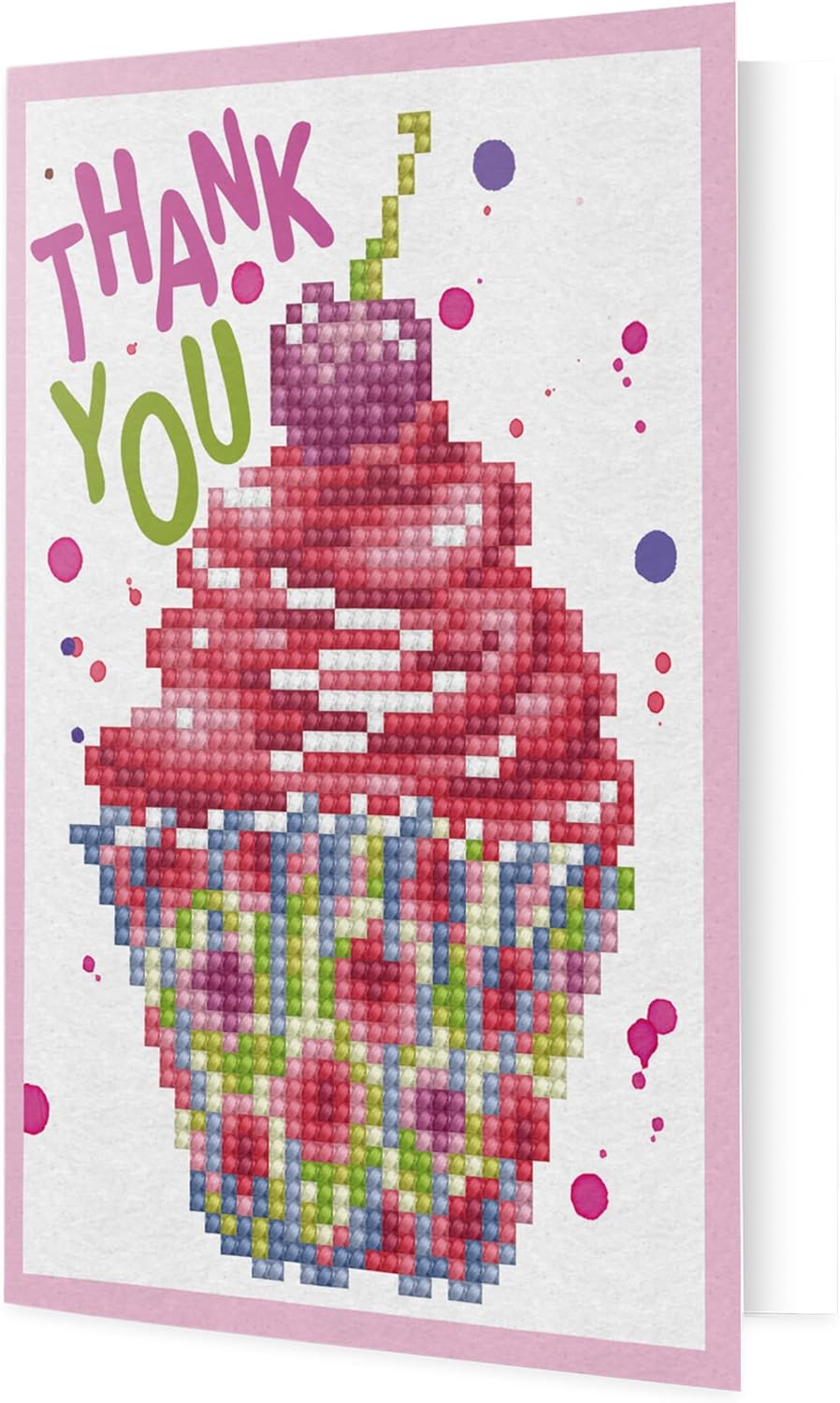 DIAMOND DOTZ Cup Cake Thank You Card Diamond Painting Kits for Adults - Diamond Art Kits a Relaxing Creative Craft Kit with Dotz Gems