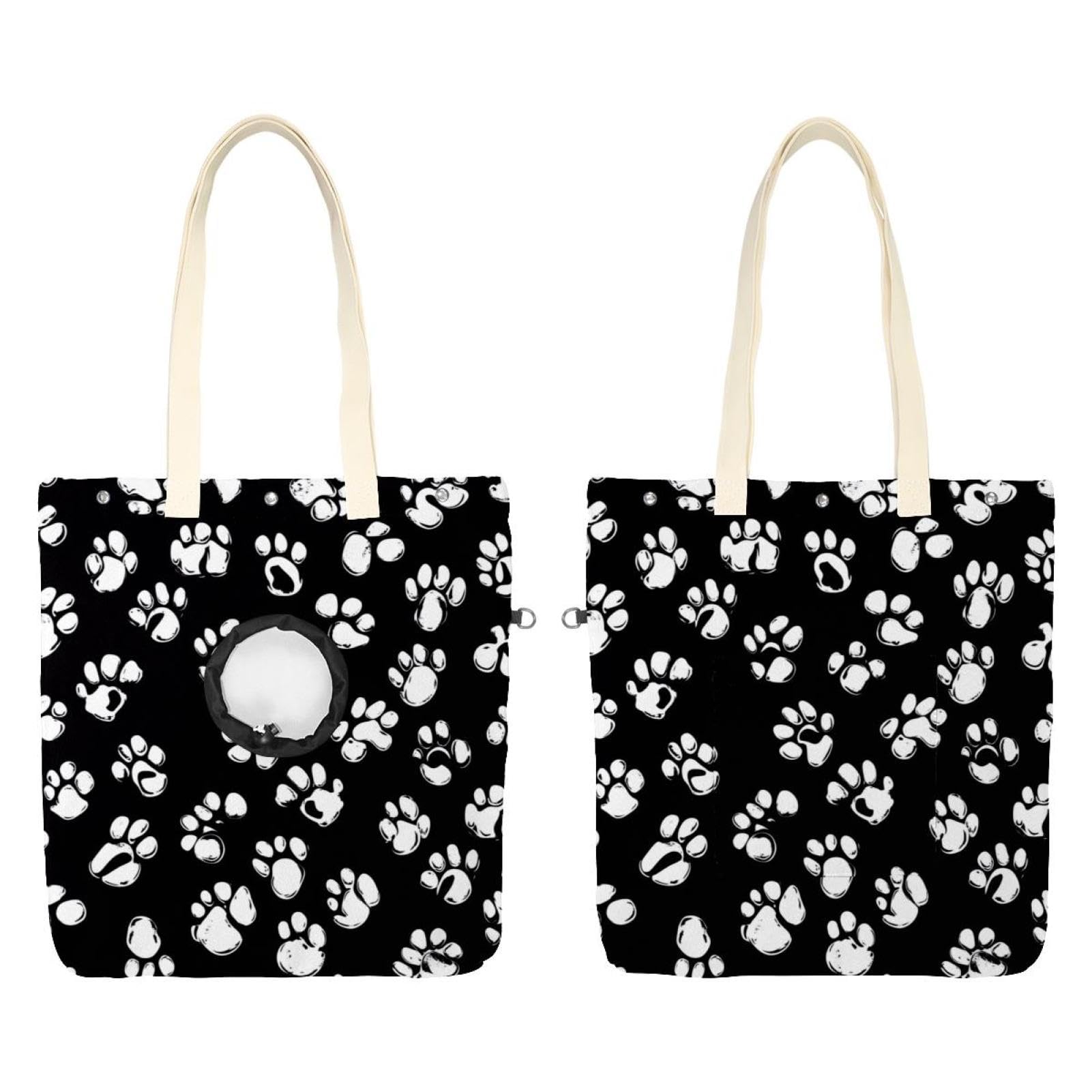 Sac à bandoulière en toile pour animal de compagnie Show Head à motif pattes