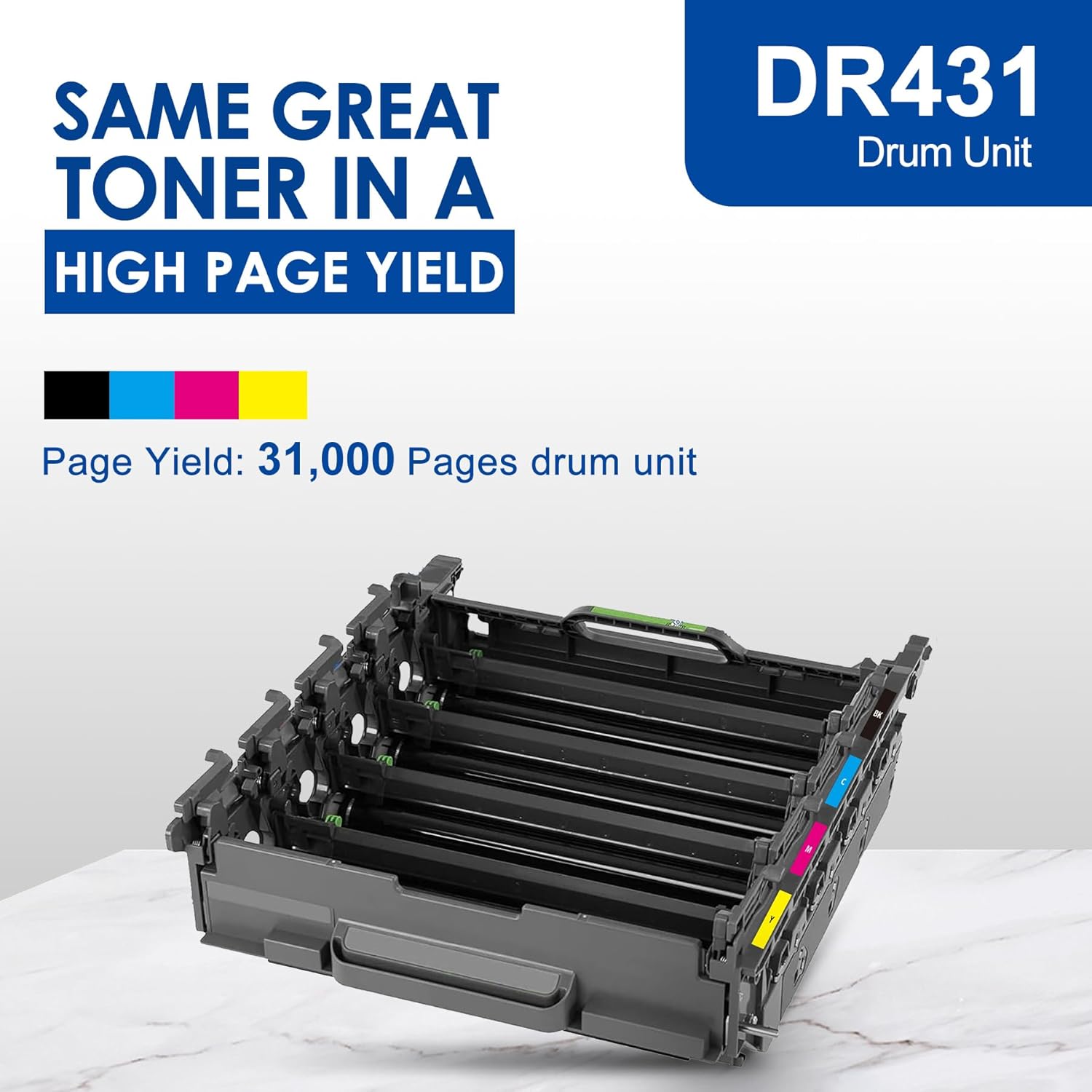 DR-431CL Drum Unit Replacement for Brother DR431CL Drum Unit HL-L8260CDW HL-L8360CDW HL-L8360CDWT MFC-L8610CDW MFC-L8900CDW Printer, DR 431CL Drum Up to 31,000 Pages (Only Drum)