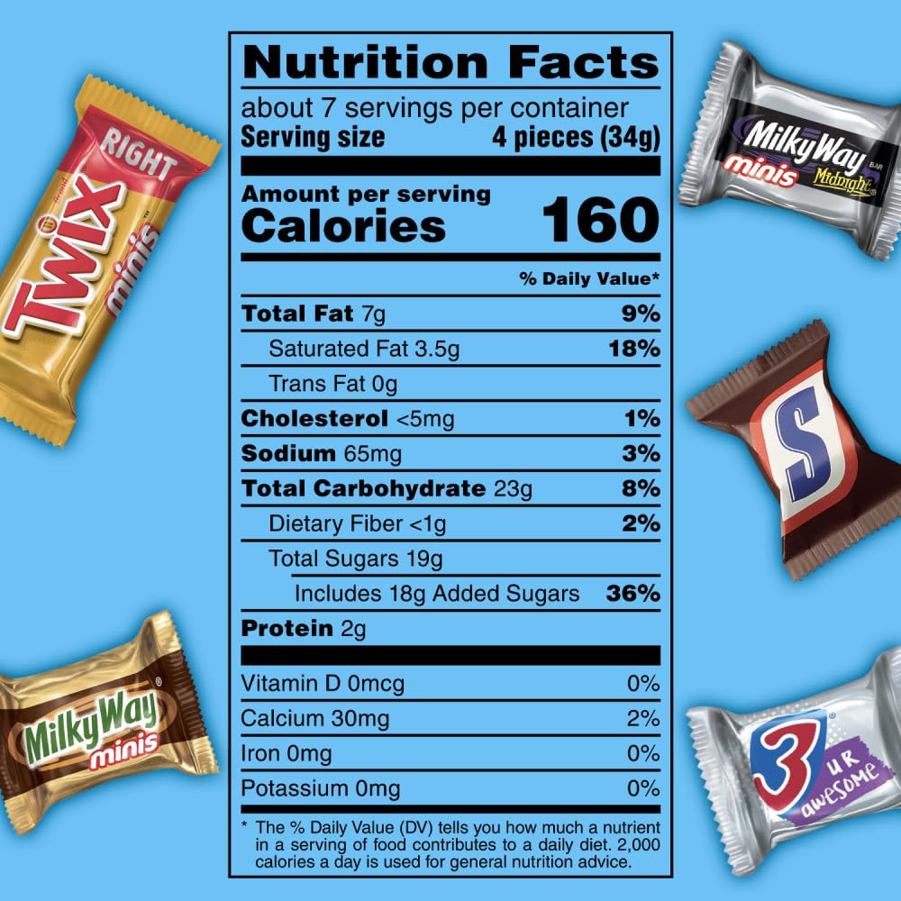 Mars SNICKERS, TWIX, MILKY WAY & 3 MUSKETEERS Fun Size Milk & Dark Chocolate Candy Bars, 30 Pieces (Pack of 8)