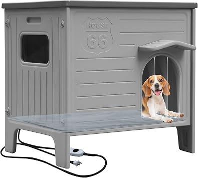 Dog House Outdoor for Small Medium Dogs, Indoor Dog House with Heating Pad