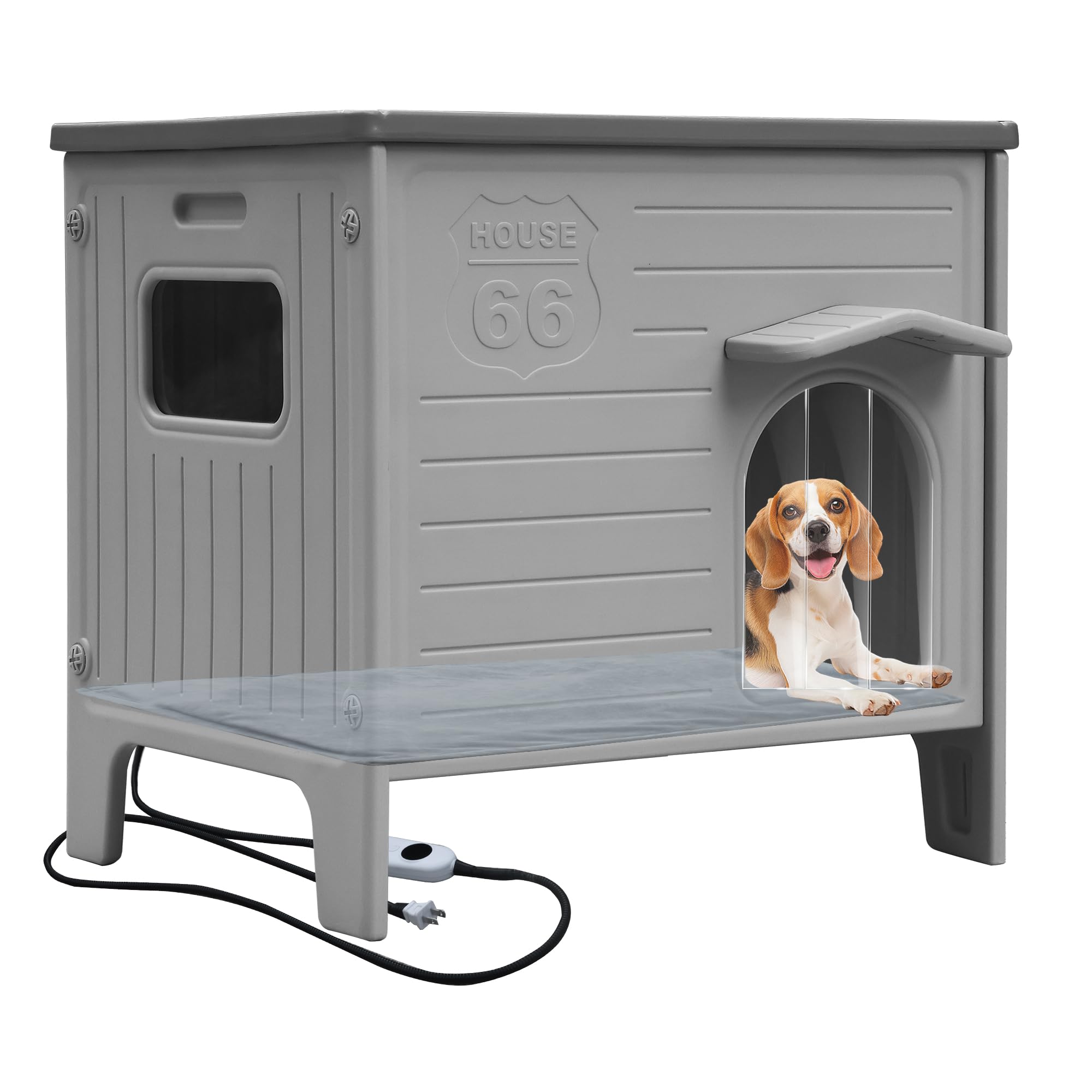 Casa para perros con calefacción exterior e interior de plástico aislado