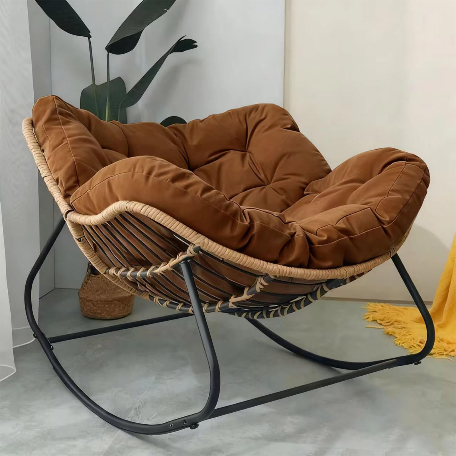 Chaise à bascule de terrasse pour soulager le stress avec coussin doux