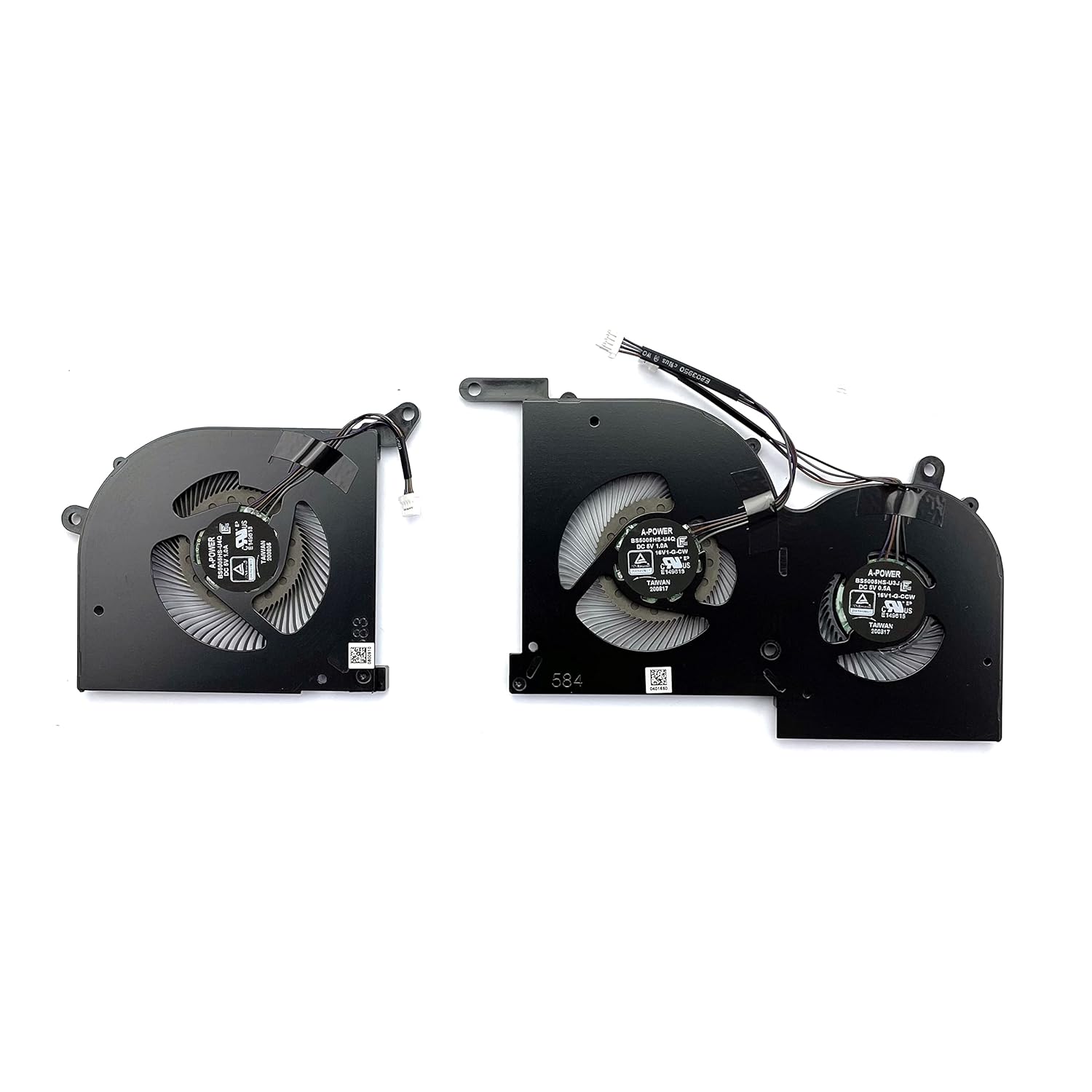 CPU+GPU Cooling Fan Replacement for MSI GS66 WS66 Stealth 10SD 10SE 10SF 10SFS 10SGS,10UG 10UH 10UE MS-16V1 MS-16V2 MS-16V3 BS5005HS-U4Q BS5005HS-U4J 16V1-G-CW 16V1-G-CCW DC5V 1.0A Fan Pair Fans