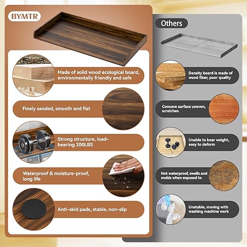 Miniatura 6 de Encimera de lavadora y secadora, 27.5 pulgadas de profundidad x 54 pulgadas de ancho, cubiertas para lavadora y secadora con rieles de borde,