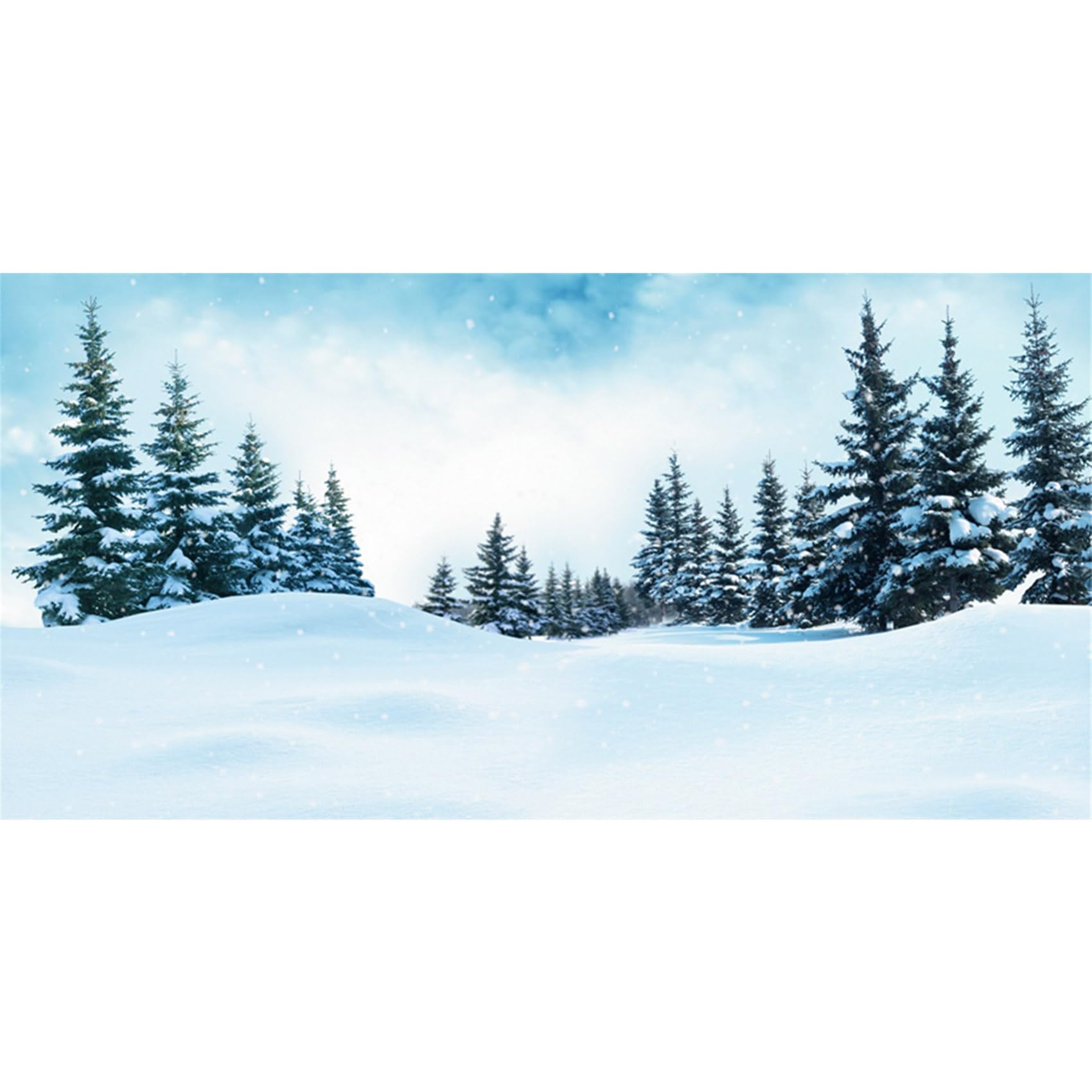 MIRRORANG 120x50cm Winter Scenery Aquarium Background Pine Tree Forest Snow Nature White World Terrarium Background Vinyl Background