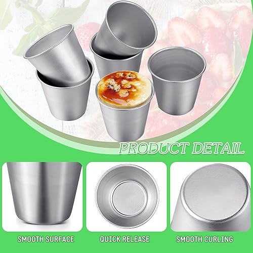 Miniatura 2 de 10 moldes individuales para tartas de huevo, moldes para pudín, tazas de mini moldes de chocolate fundido de acero al carbono, para cupcakes,