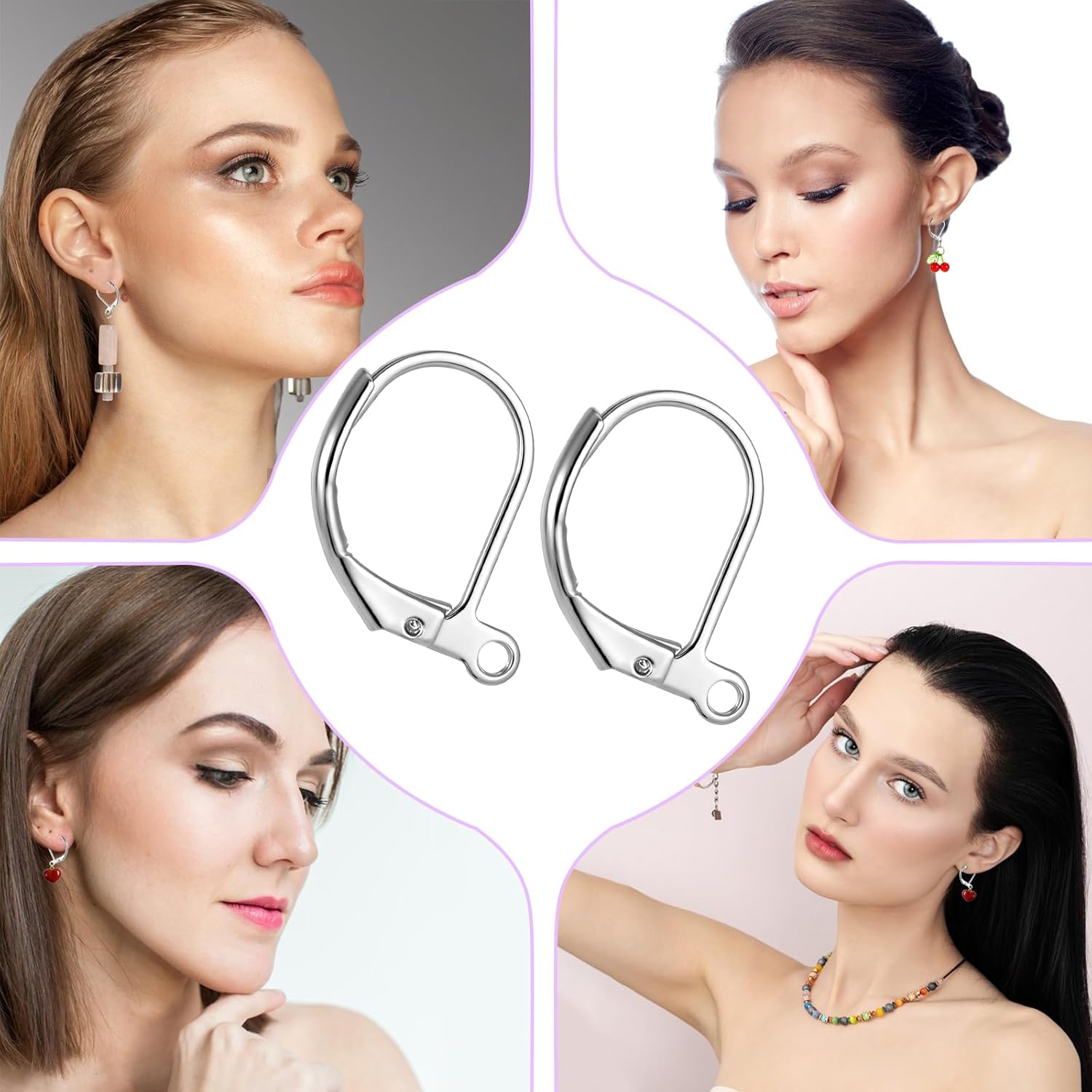 50pcs Stainless Steel Lever Back Earring Clasps, Dangles Earring Hooks, French Ear Wire Findings for Making dangles Earrings,10x16mm,Jewelry Making - Image 7