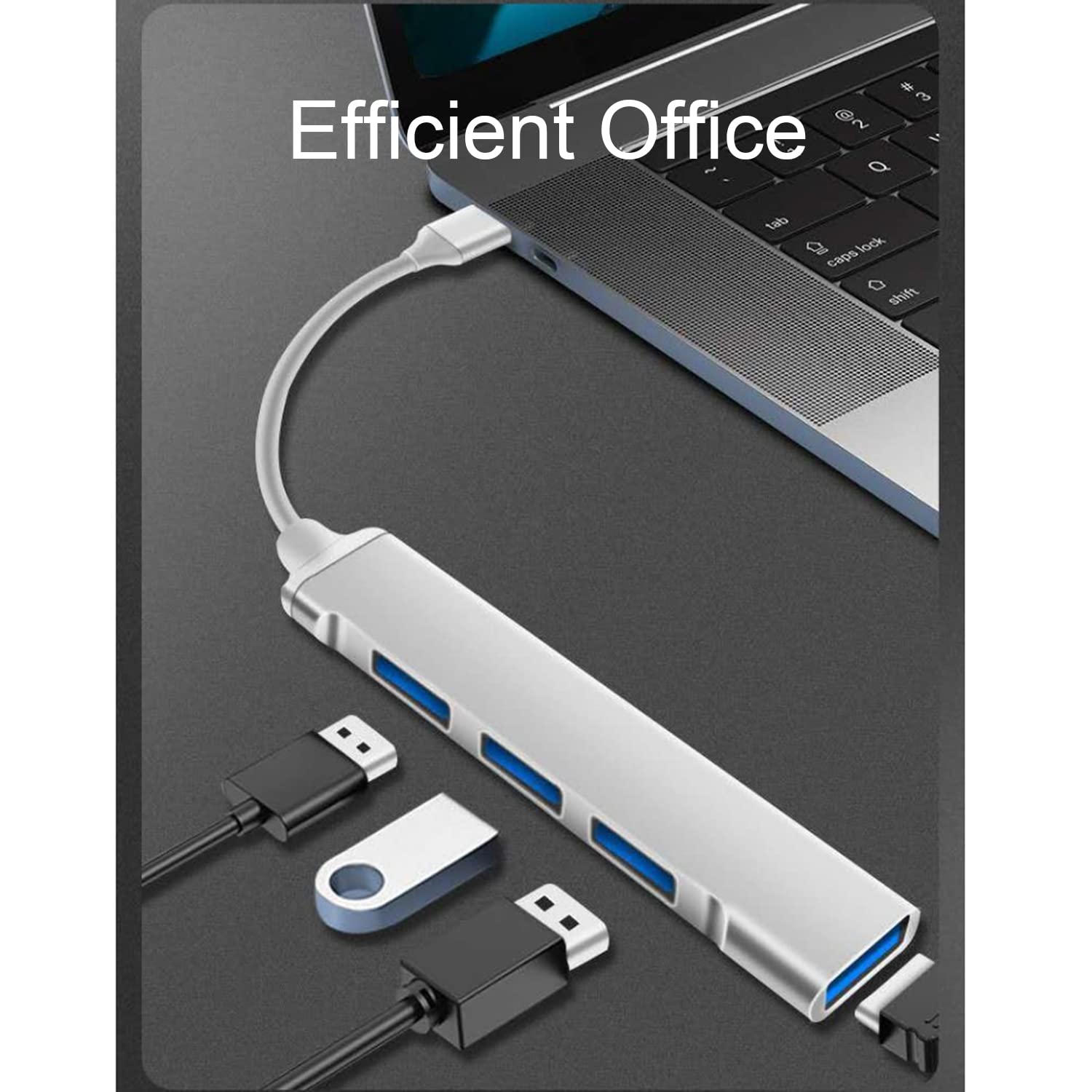 Kafeiya Hub USB,4 In 1 Adattatore Multiporta USB Con 1 Porte USB 3.0,3 Porta USB 2.0 USB Hub,Trasferimento Dati Sdoppiatore USB,per PC,Laptop,MacBook,Chiavetta USB,Altro Dispositivo