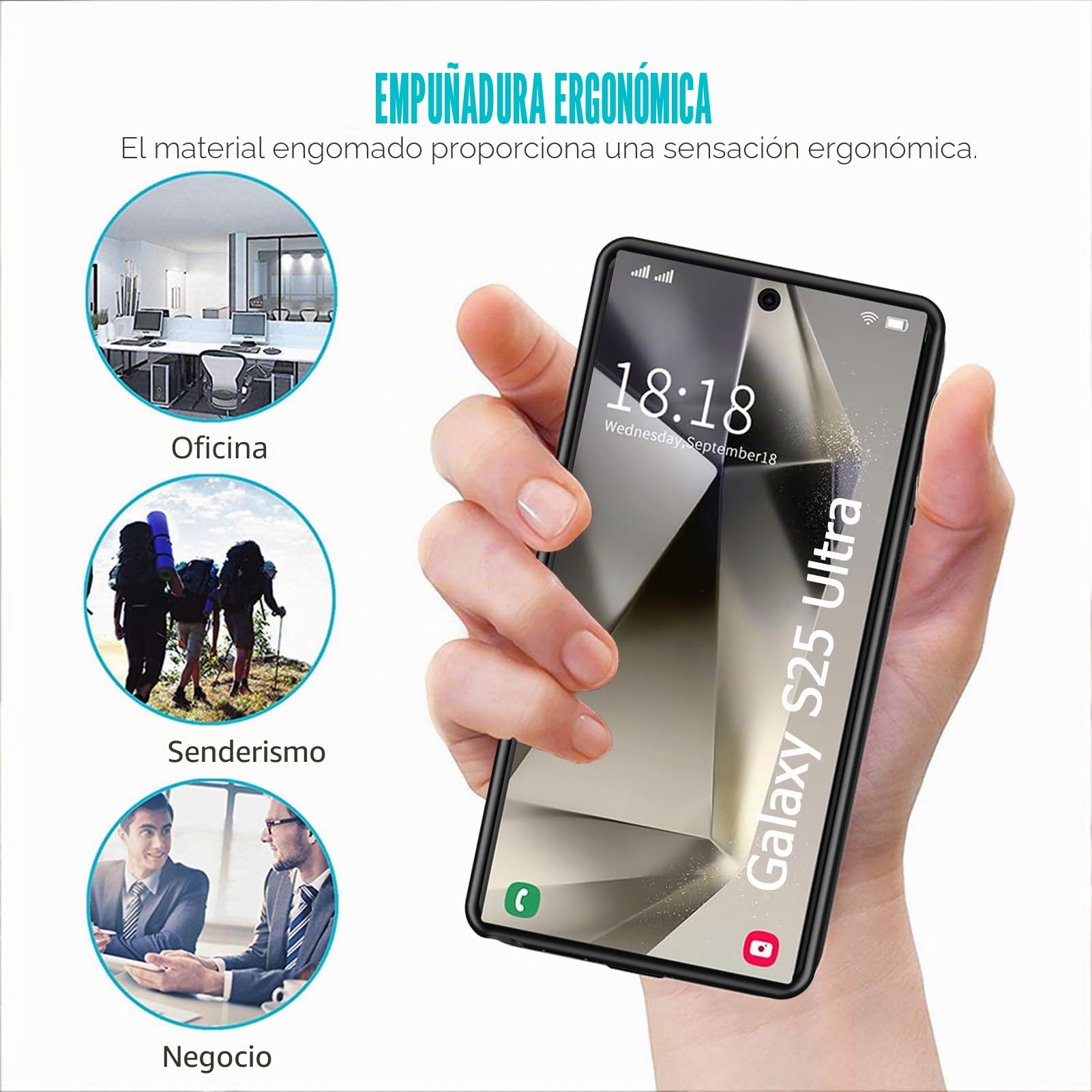Carcasa de batería para Samsung Galaxy S25 Ultra, 10000 mAh magnética compatible con carga inalámbrica, funda protectora para cargador de batería de emergencia extendida, color negro