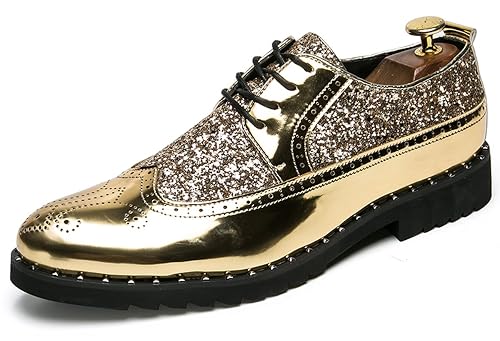 Sequins Brogue Leather Shoes 