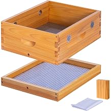 BeeCastle 8 Frame Beehive Candy Board and Quilt Box Combo Set, Assembled Candy Board Feeder for Bees, Beehive Quilt Box for Moisture Control Bees Winterizing Bee Hives