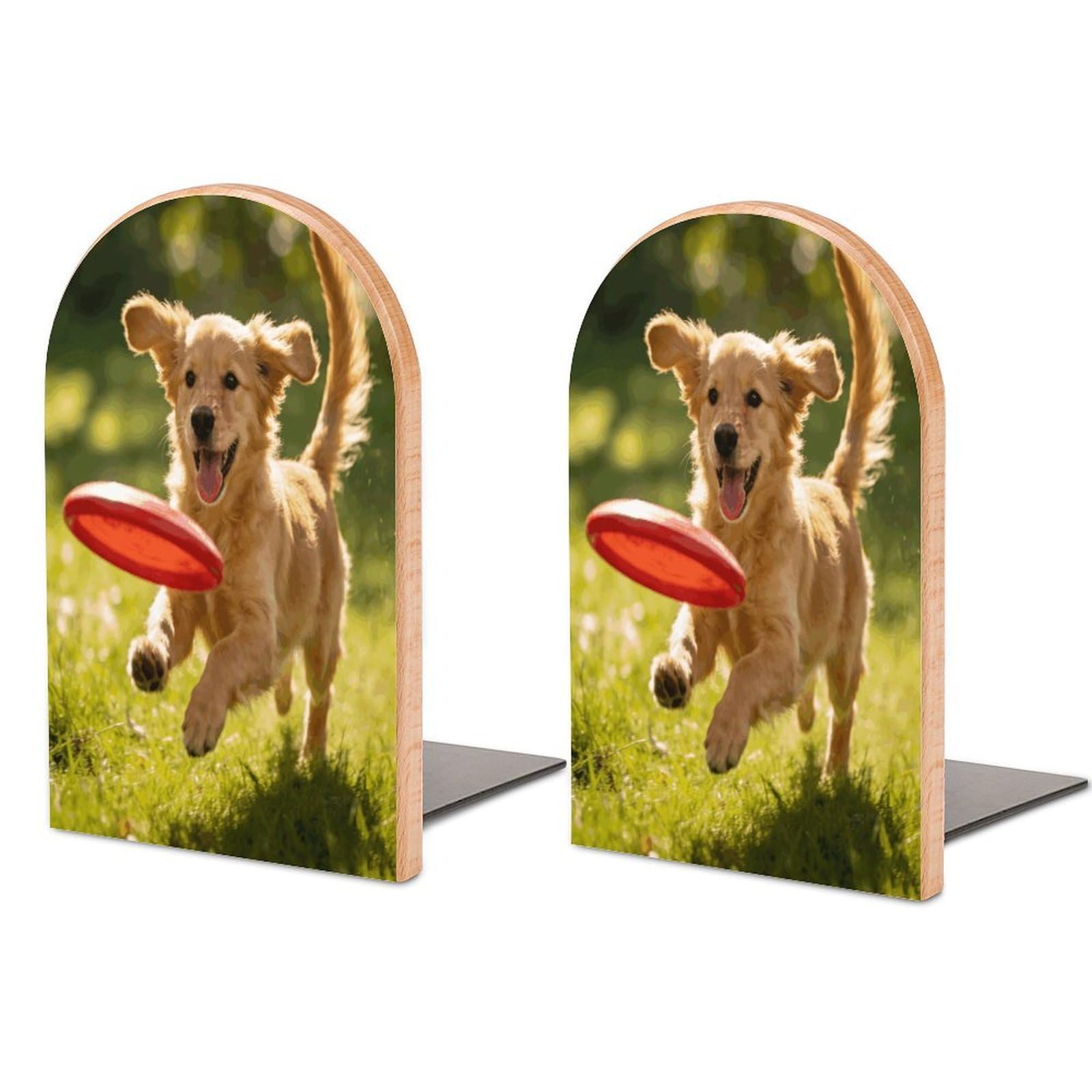 Interesting Puppy Book End for Shelves Book Shelf Holder Home Decorative Non Skid Book Stoppers Universal Economy Bookend Wood Handmade Heavy Duty Bookend for Home Office 1 Pair