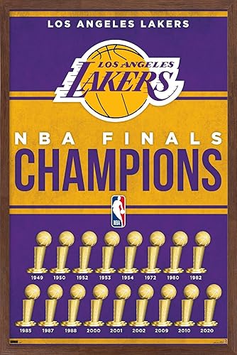Trends International Póster de pared de Los Angeles Lakers de la NBA - Champions 23